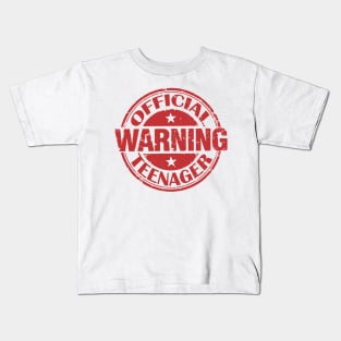 warning official teenager Kids T-Shirt